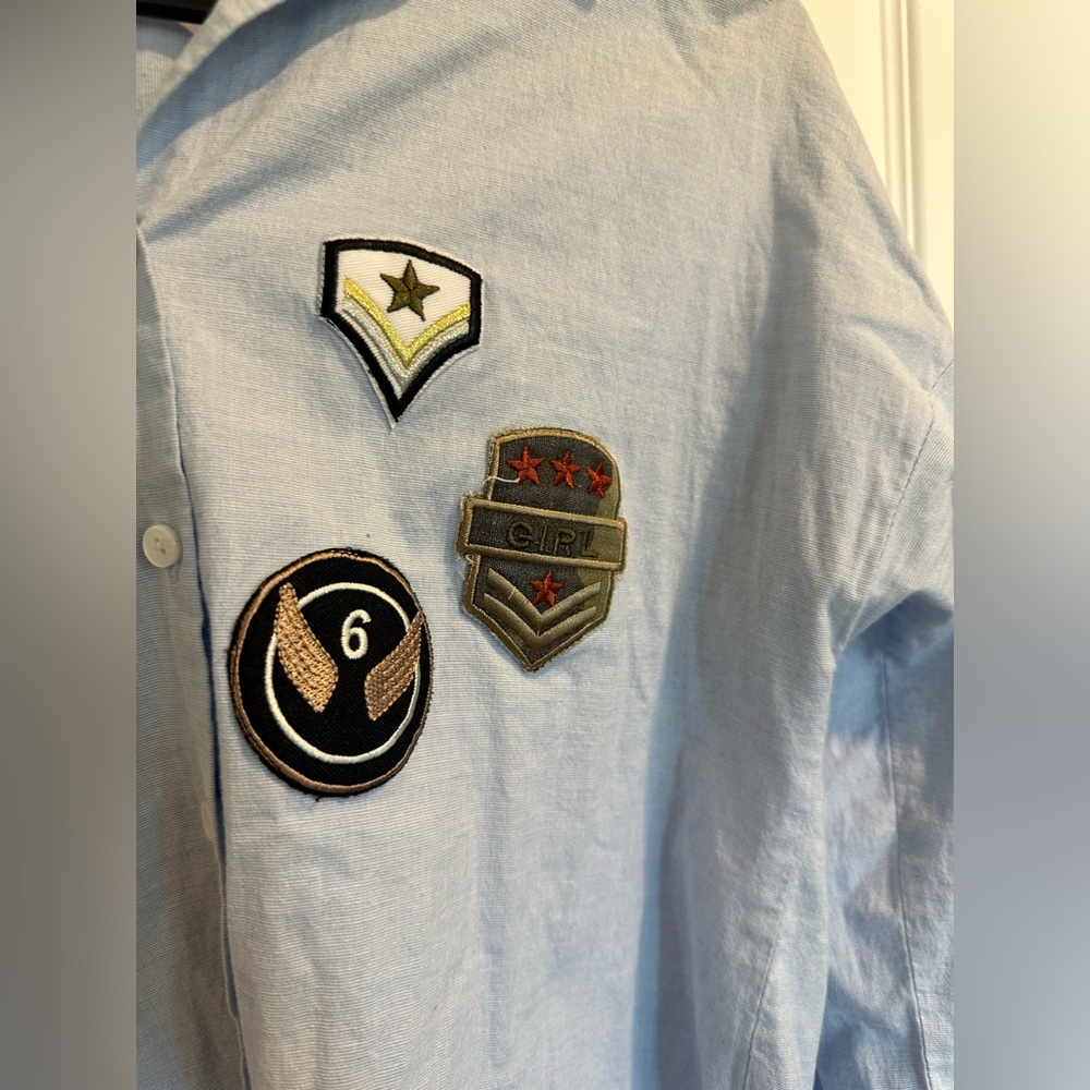 Zara Blue Military Shirt - Picture 4 of 5